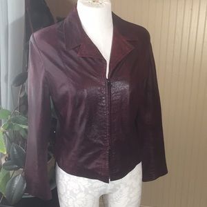 Jacket red leather made in Italy